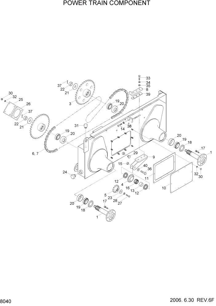 Схема запчастей Hyundai HSL610 - PAGE 8040 POWER TRAIN COMPONENT СИСТЕМА УПРАВЛЕНИЯ