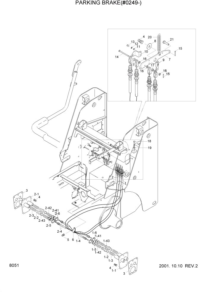 Схема запчастей Hyundai HSL610 - PAGE 8051 PARKING BRAKE(#0249-) СИСТЕМА УПРАВЛЕНИЯ