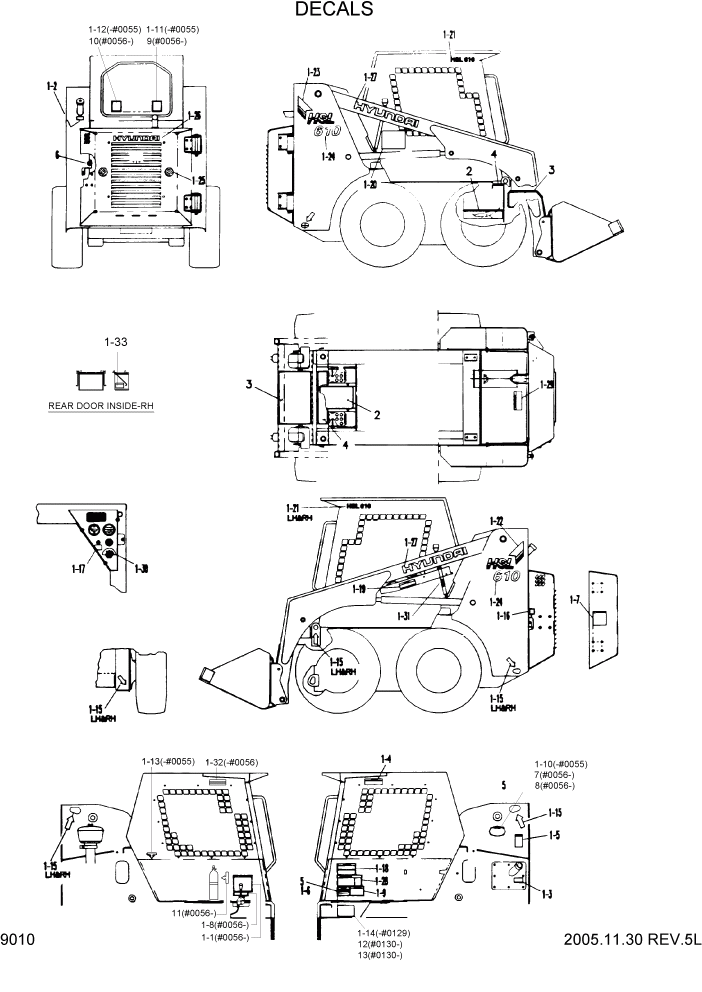 Схема запчастей Hyundai HSL610 - PAGE 9010 DECALS ДРУГИЕ ЧАСТИ