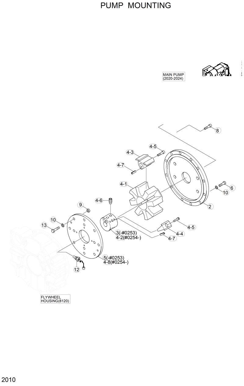 Схема запчастей Hyundai R130LC - PUMP MOUNTING 