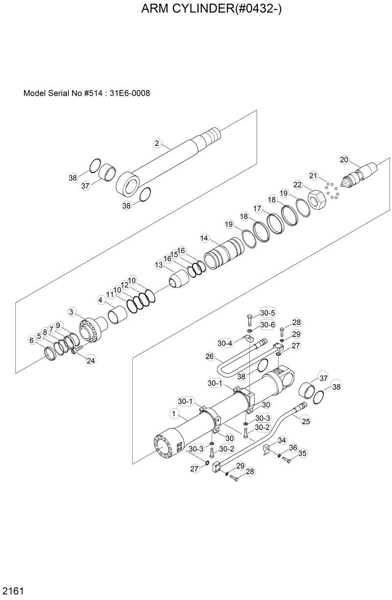 Схема запчастей Hyundai R130LC - ARM CYLINDER(#0432-) 