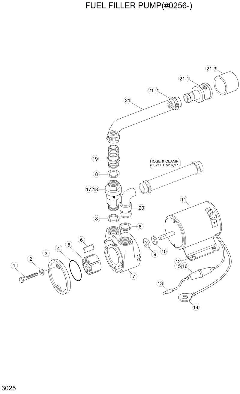 Схема запчастей Hyundai R130LC - FUEL FILLER PUMP(#0256-) 