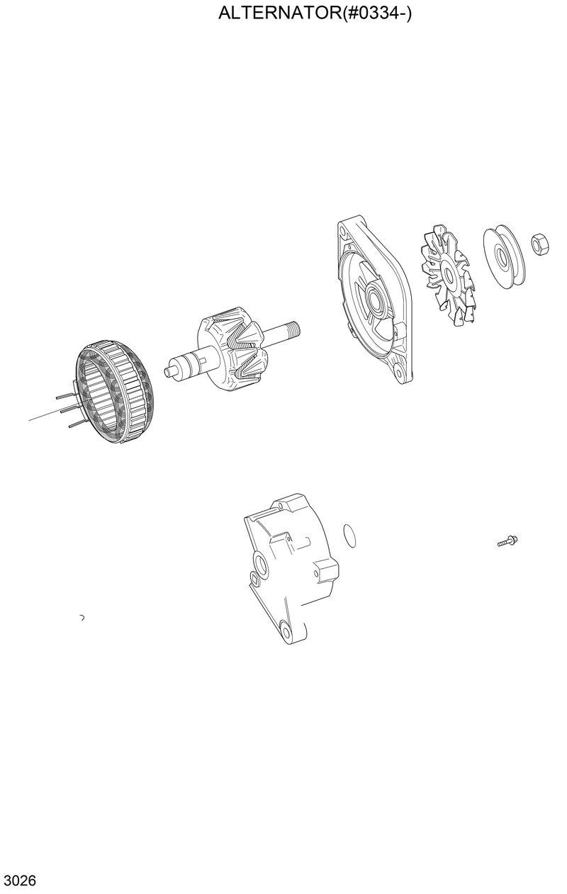 Схема запчастей Hyundai R130LC - ALTERNATOR(#0334-) 