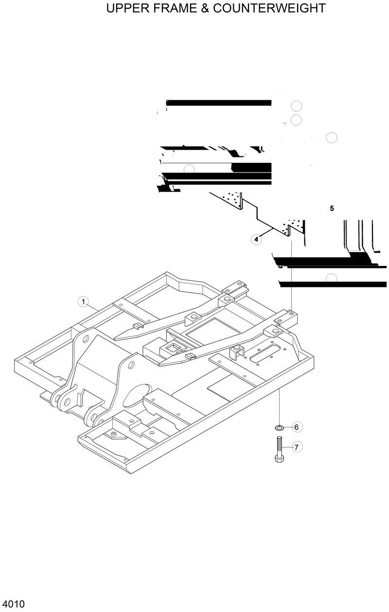 Схема запчастей Hyundai R130LC - UPPER FRAME &amp; COUNTERWEIGHT 