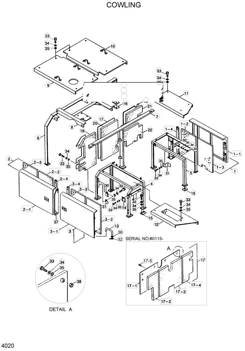 Схема запчастей Hyundai R130LC - COWLING 