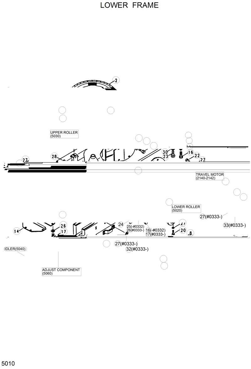 Схема запчастей Hyundai R130LC - LOWER FRAME 