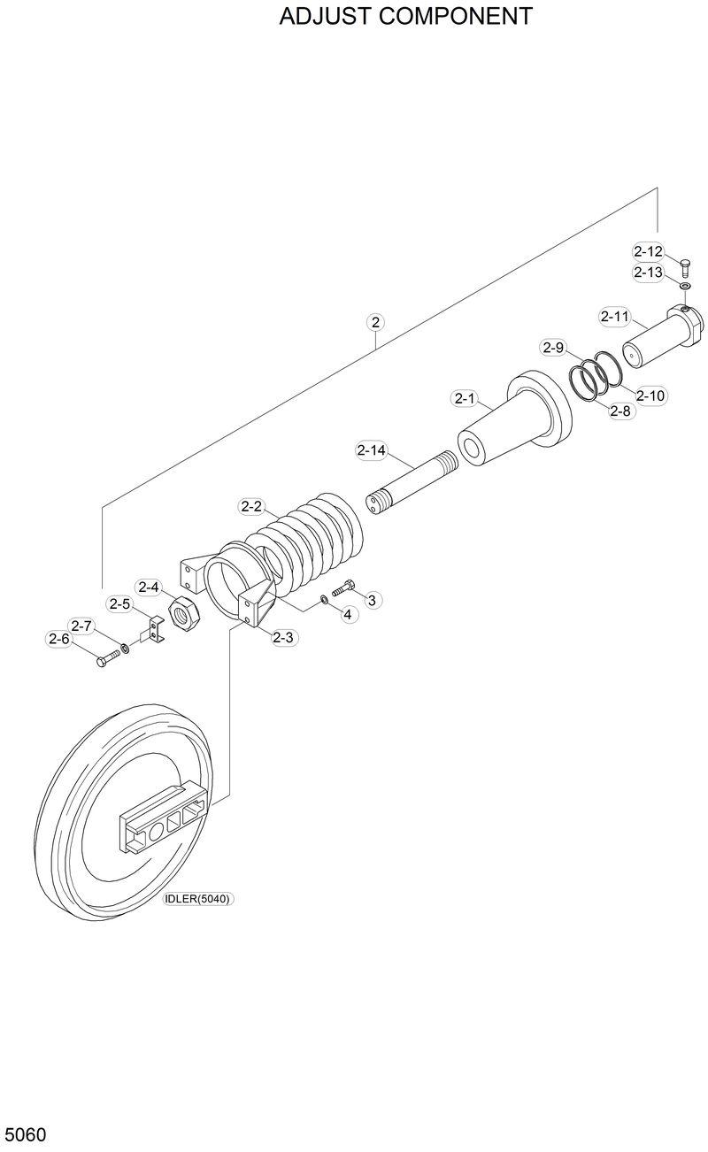 Схема запчастей Hyundai R130LC - ADJUST COMPONENT 