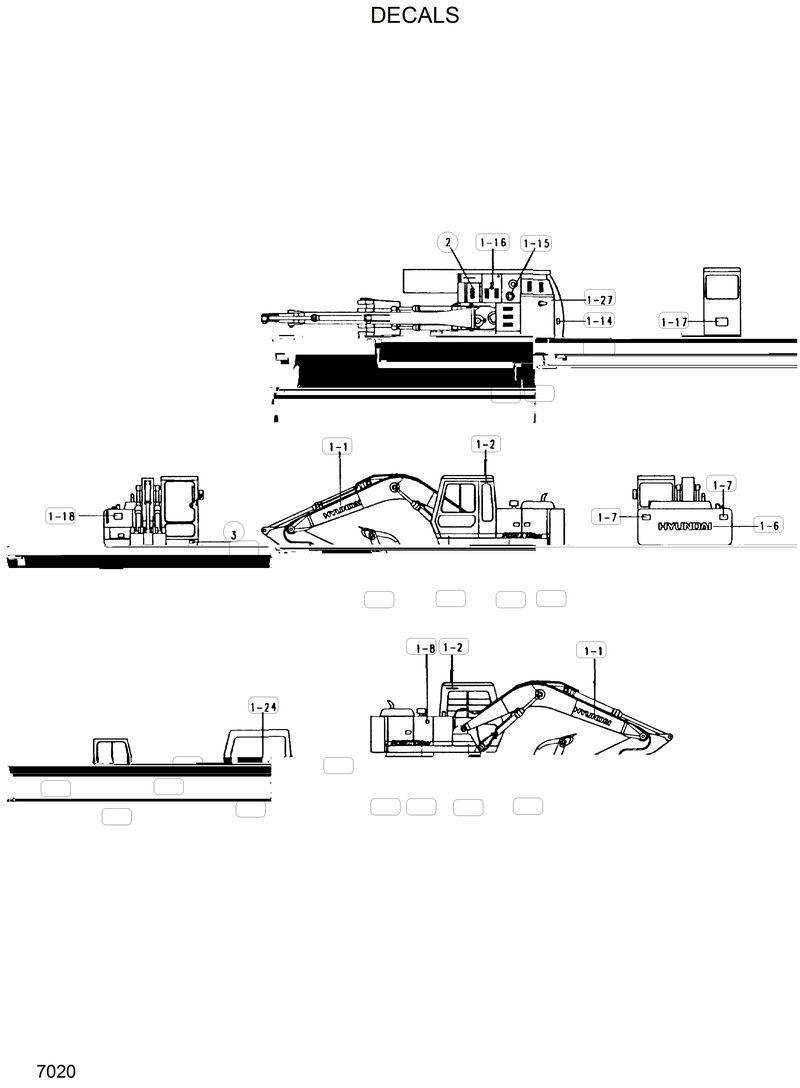 Схема запчастей Hyundai R130LC - DECALS 