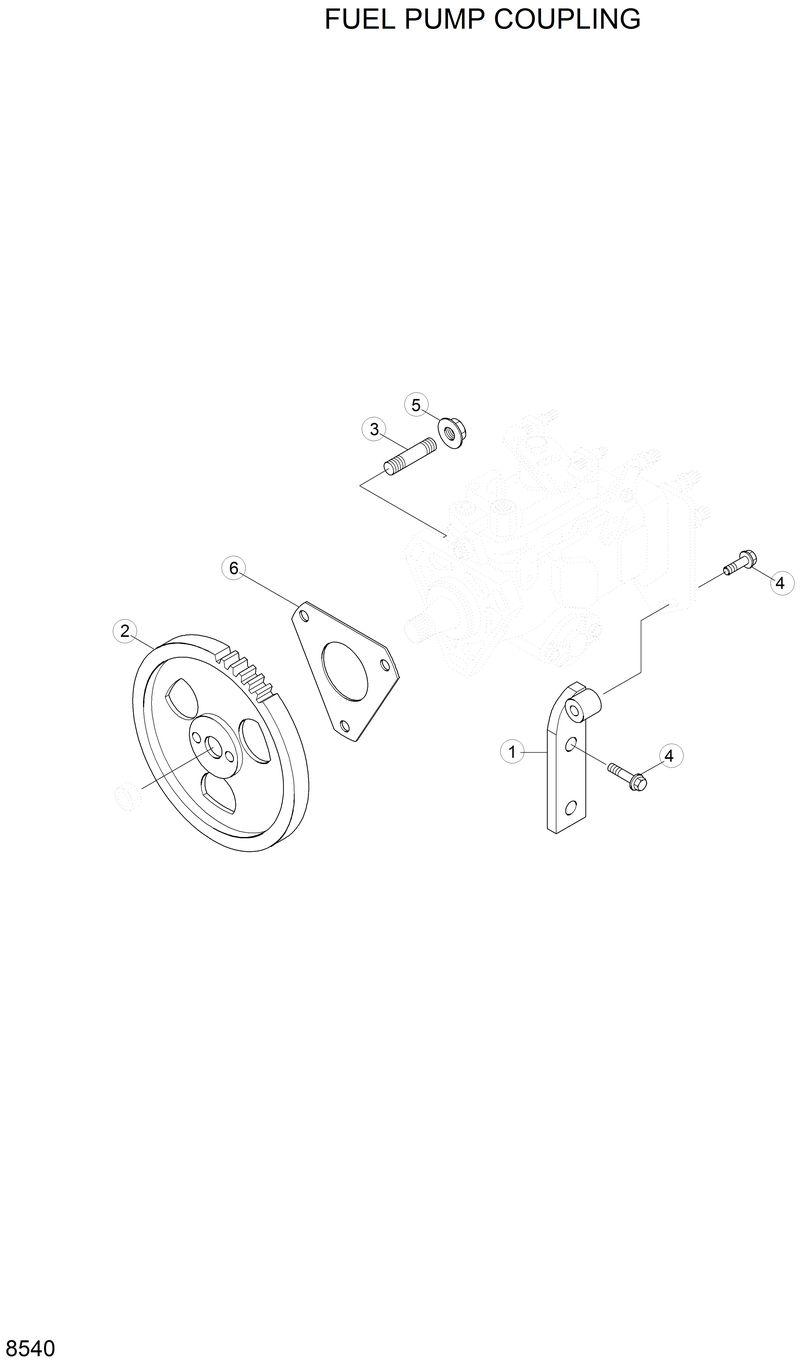 Схема запчастей Hyundai R130LC - FUEL PUMP COUPLING 