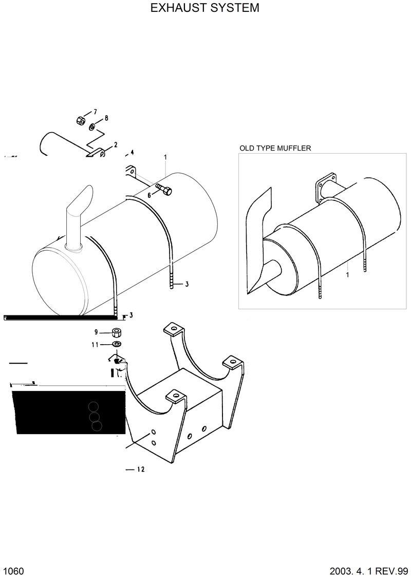 Схема запчастей Hyundai R200LC - EXHAUST SYSTEM 