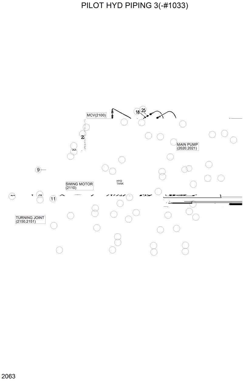 Схема запчастей Hyundai R200LC - PILOT HYD PIPING 3(-#1033) 