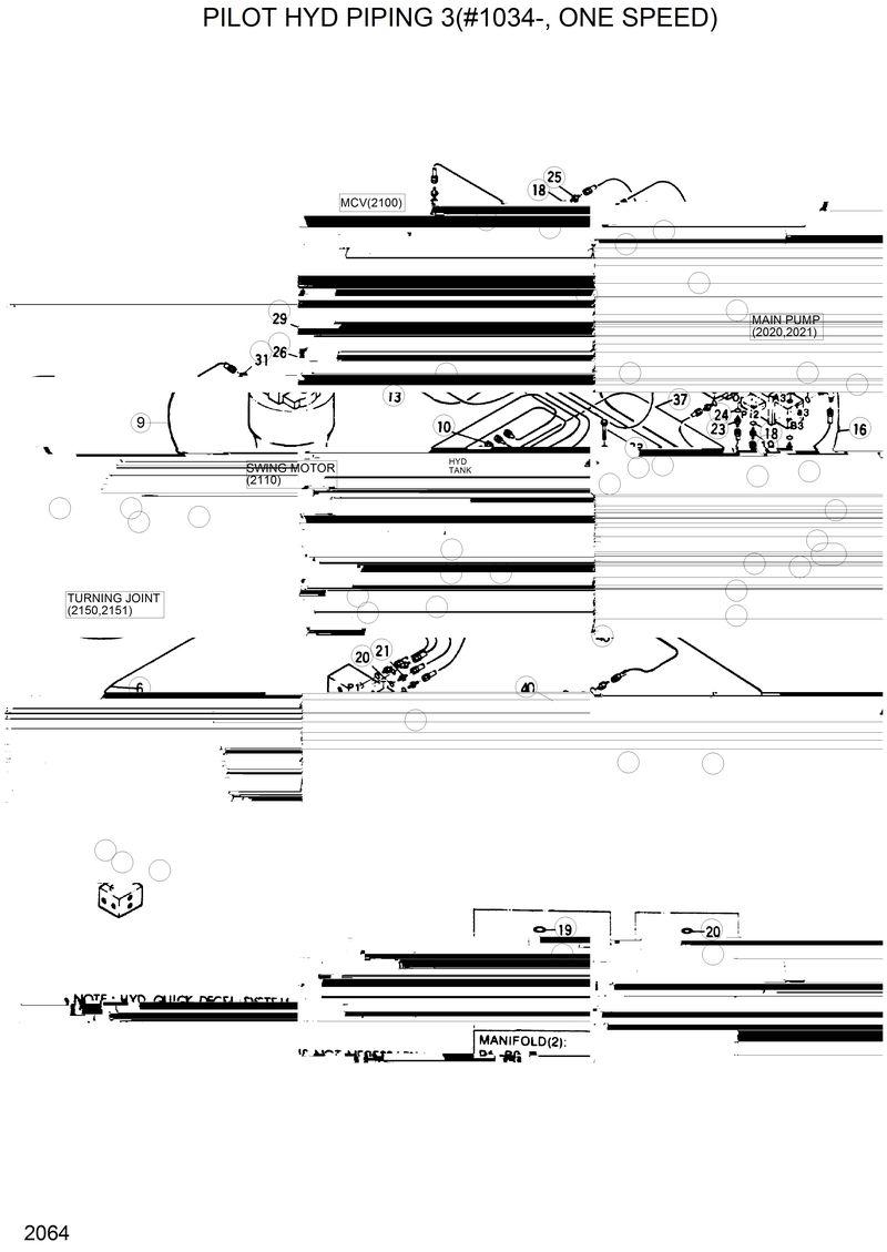 Схема запчастей Hyundai R200LC - PILOT HYD PIPING 3(#1034-, ONE SPEED) 