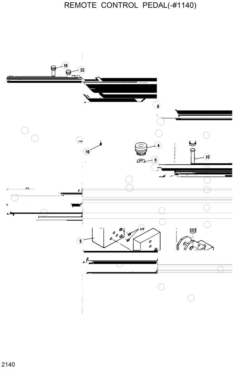 Схема запчастей Hyundai R200LC - REMOTE CONTROL PEDAL(-#1140) 