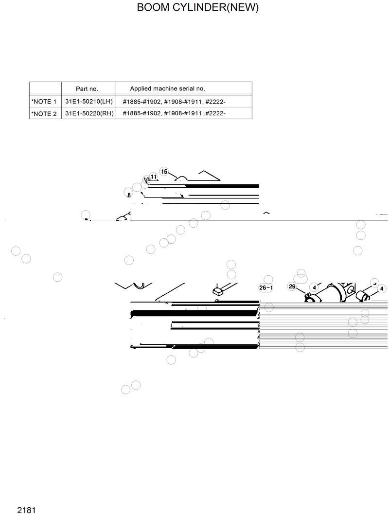 Схема запчастей Hyundai R200LC - BOOM CYLINDER(NEW) 