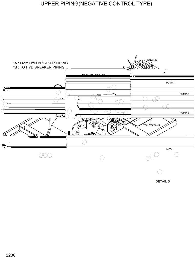 Схема запчастей Hyundai R200LC - UPPER PIPING(NEGATIVE CONTROL TYPE) 