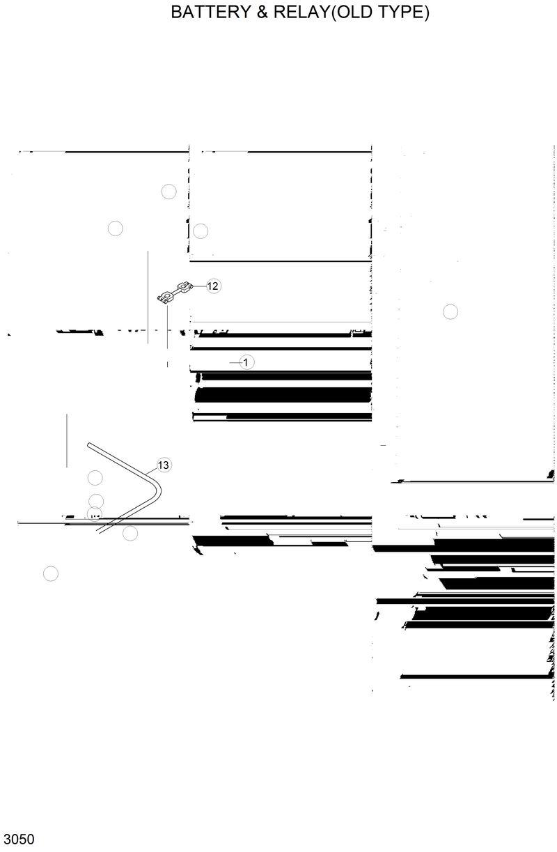 Схема запчастей Hyundai R200LC - BATTERY &amp; RELAY(OLD TYPE) 