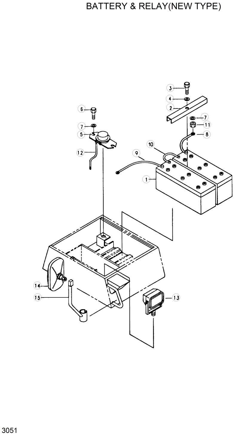 Схема запчастей Hyundai R200LC - BATTERY &amp; RELAY(NEW TYPE) 