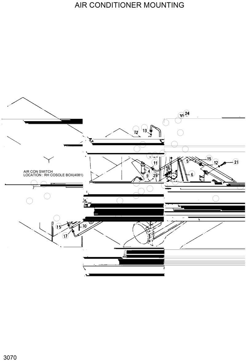 Схема запчастей Hyundai R200LC - AIR CONDITIONER MOUNTING 