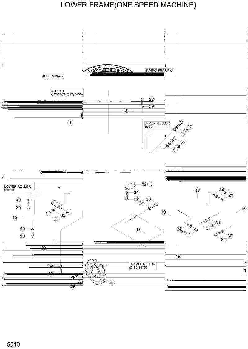 Схема запчастей Hyundai R200LC - LOWER FRAME(ONE SPEED MACHINE) 