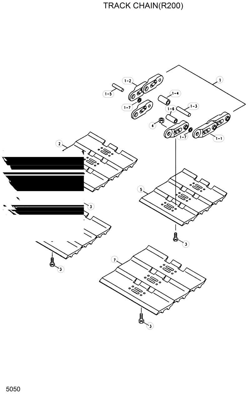 Схема запчастей Hyundai R200LC - TRACK CHAIN(R200) 