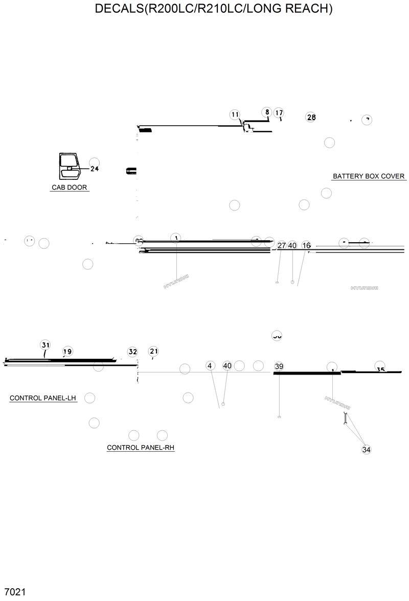 Схема запчастей Hyundai R200LC - DECALS(R200LC/R210LC/LONG REACH) 