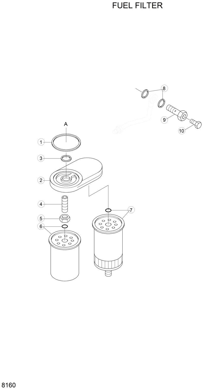 Схема запчастей Hyundai R200LC - FUEL FILTER 