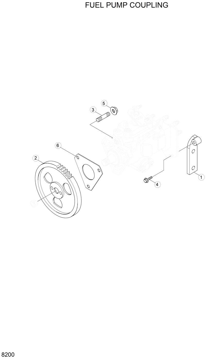 Схема запчастей Hyundai R200LC - FUEL PUMP COUPLING 