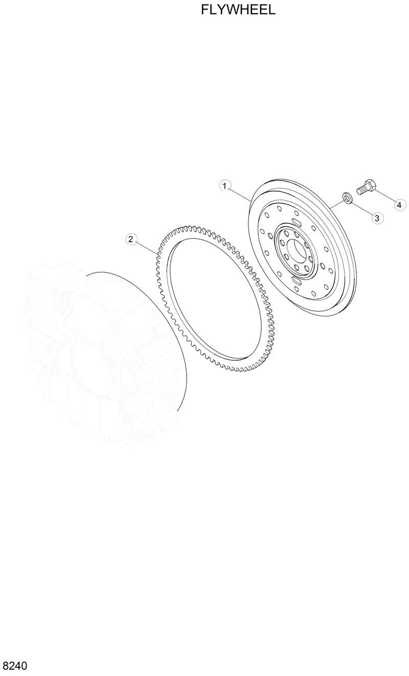 Схема запчастей Hyundai R200LC - FLYWHEEL 