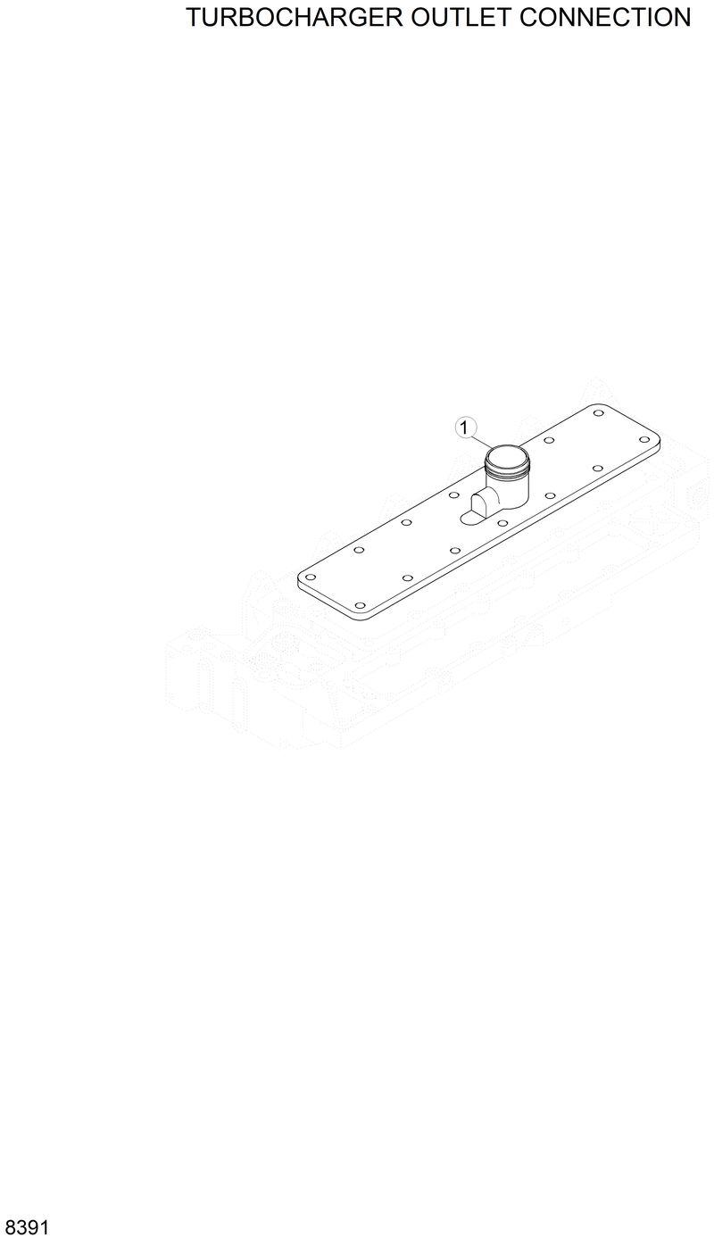 Схема запчастей Hyundai R200LC - TURBOCHARGER OUTLET CONNECTION 