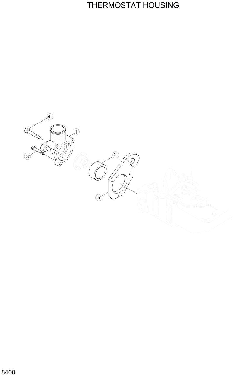 Схема запчастей Hyundai R200LC - THERMOSTAT HOUSING 