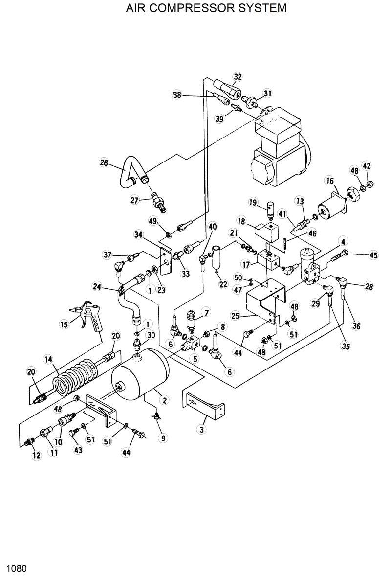 Схема запчастей Hyundai R280LC - AIR COMPRESSOR SYSTEM 