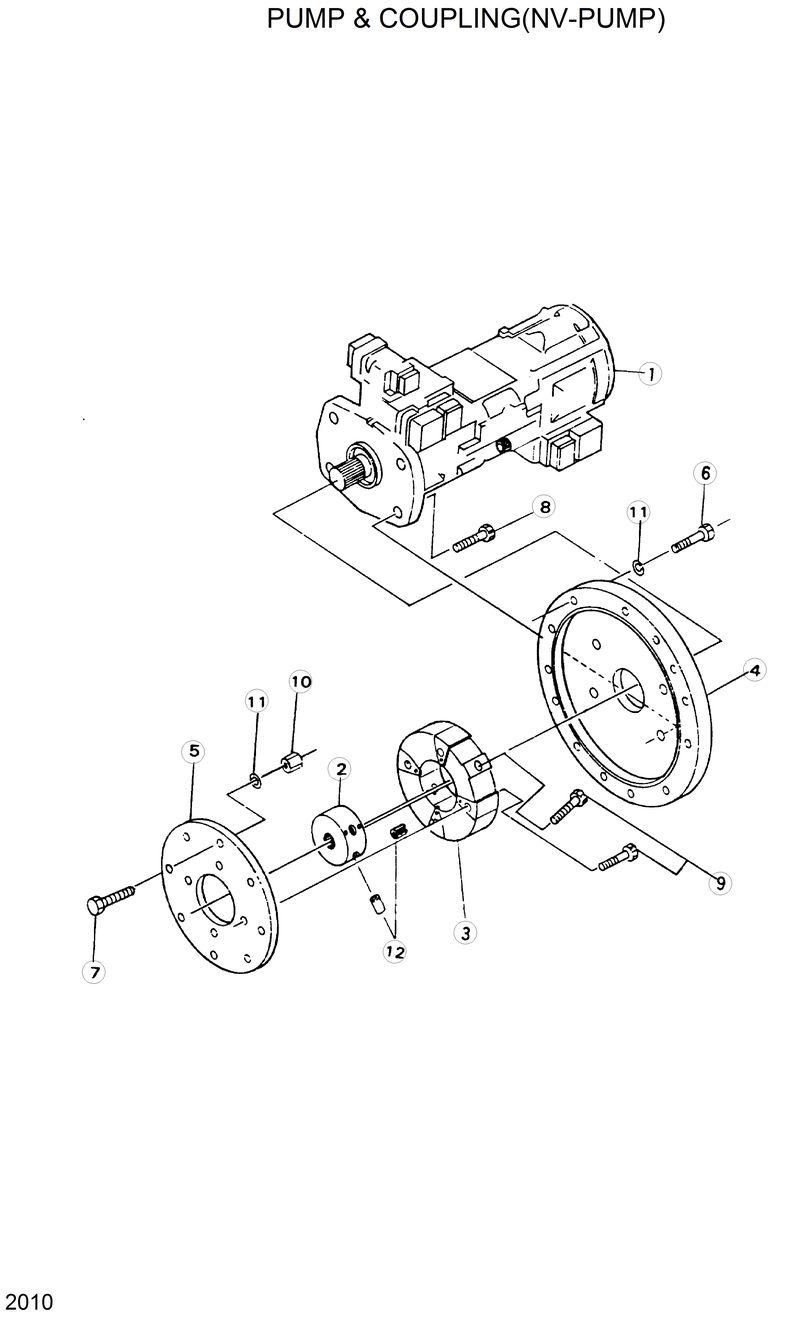 Схема запчастей Hyundai R280LC - PUMP &amp; COUPLING(NV-TYPE) 