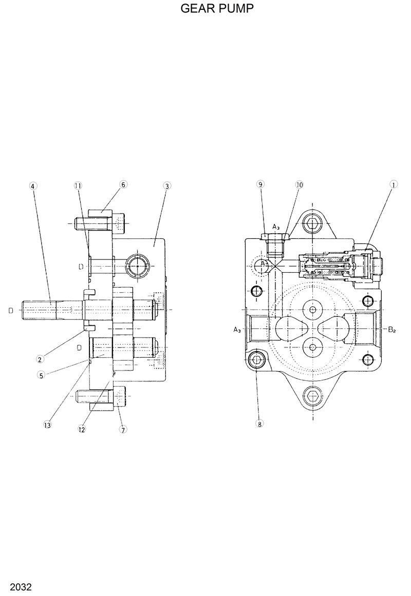 Схема запчастей Hyundai R280LC - GEAR PUMP 