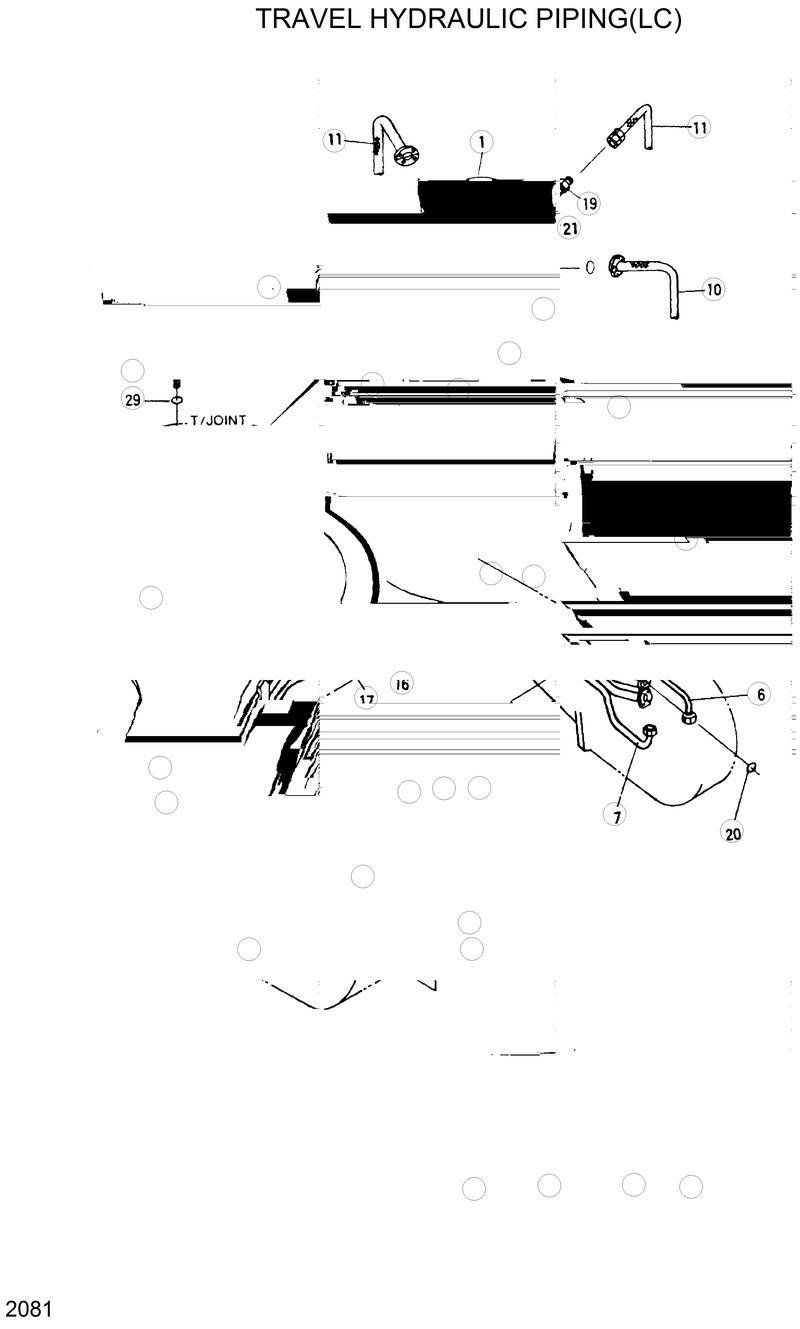 Схема запчастей Hyundai R280LC - TRAVEL HYDRAULIC PIPING(LC) 