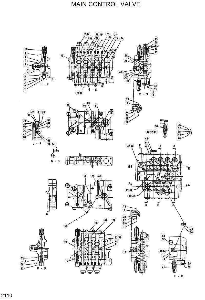 Схема запчастей Hyundai R280LC - MAIN CONTROL VALVE 