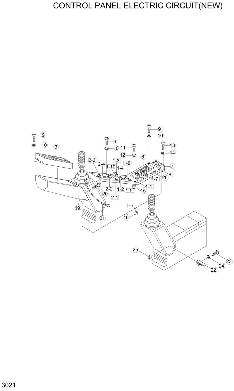 Схема запчастей Hyundai R280LC - CONTROL PANEL ELECTRIC CIRCUIT(NEW) 