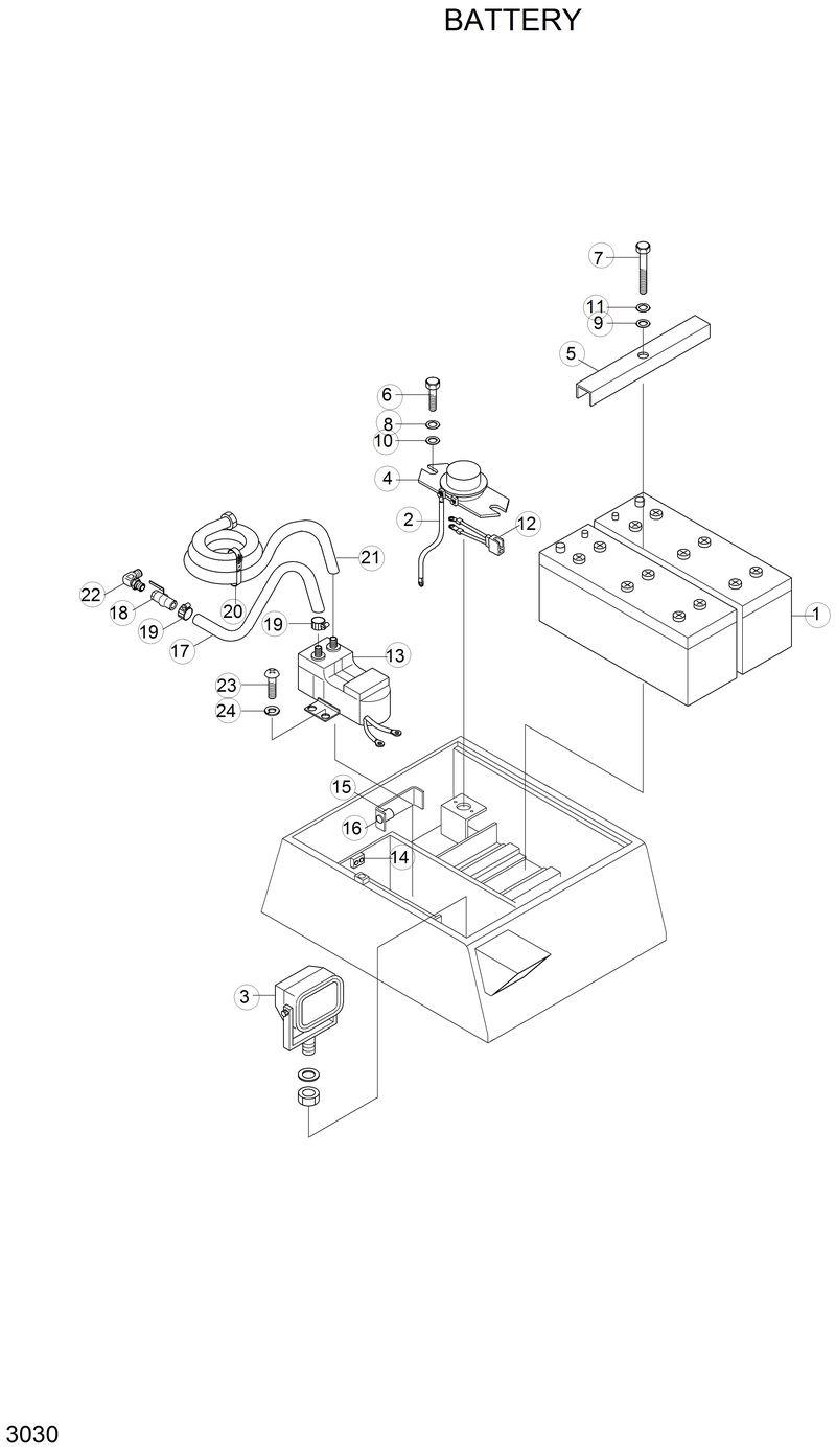 Схема запчастей Hyundai R280LC - BATTERY 