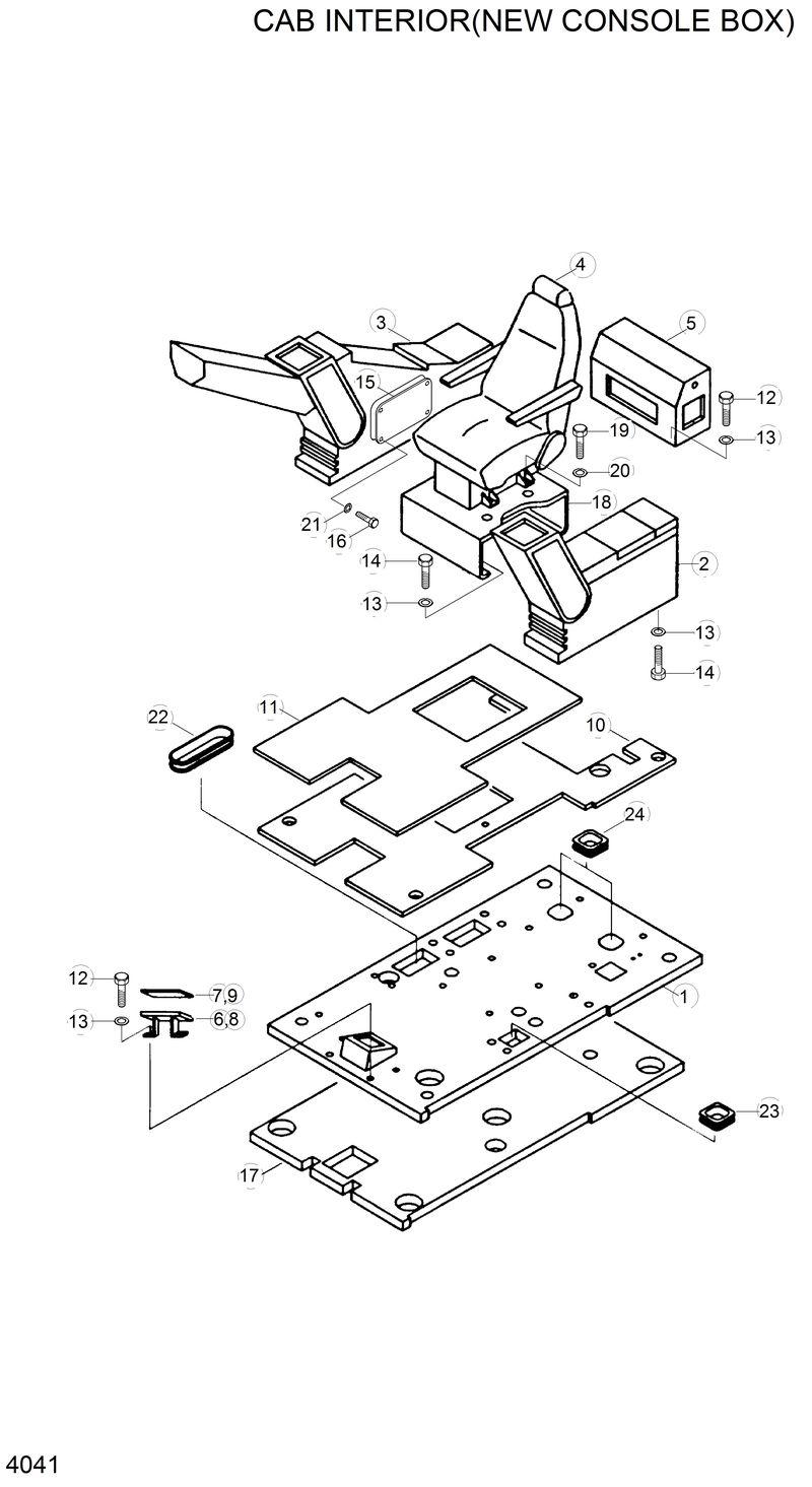 Схема запчастей Hyundai R280LC - CAB INTERIOR(NEW CONSOLE BOX) 