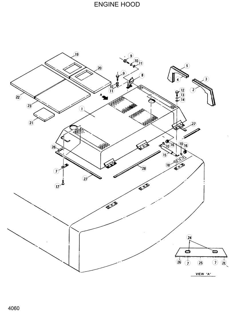 Схема запчастей Hyundai R280LC - ENGINE HOOD 