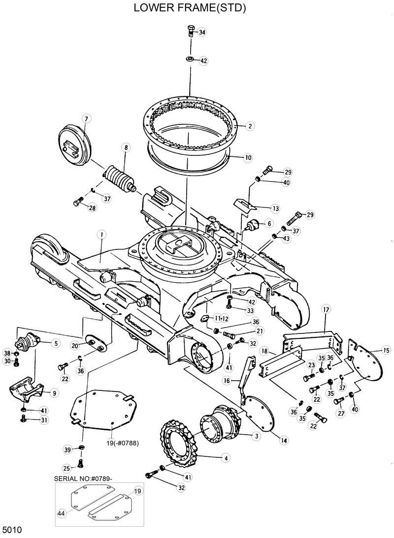 Схема запчастей Hyundai R280LC - LOWER FRAME(STD) 