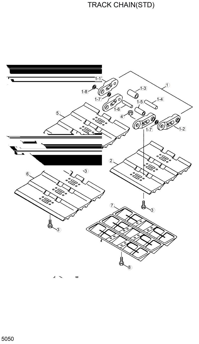 Схема запчастей Hyundai R280LC - TRACK CHAIN(STD) 