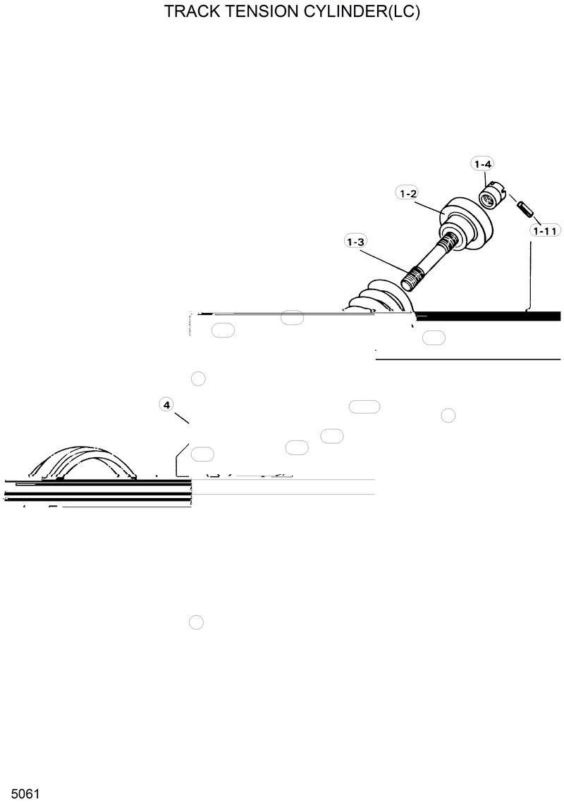 Схема запчастей Hyundai R280LC - TRACK TENSION CYLINDER(LC) 