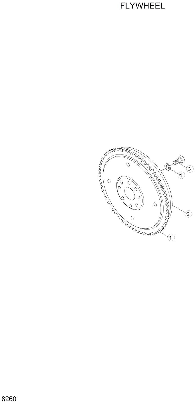 Схема запчастей Hyundai R280LC - FLY WHEEL 