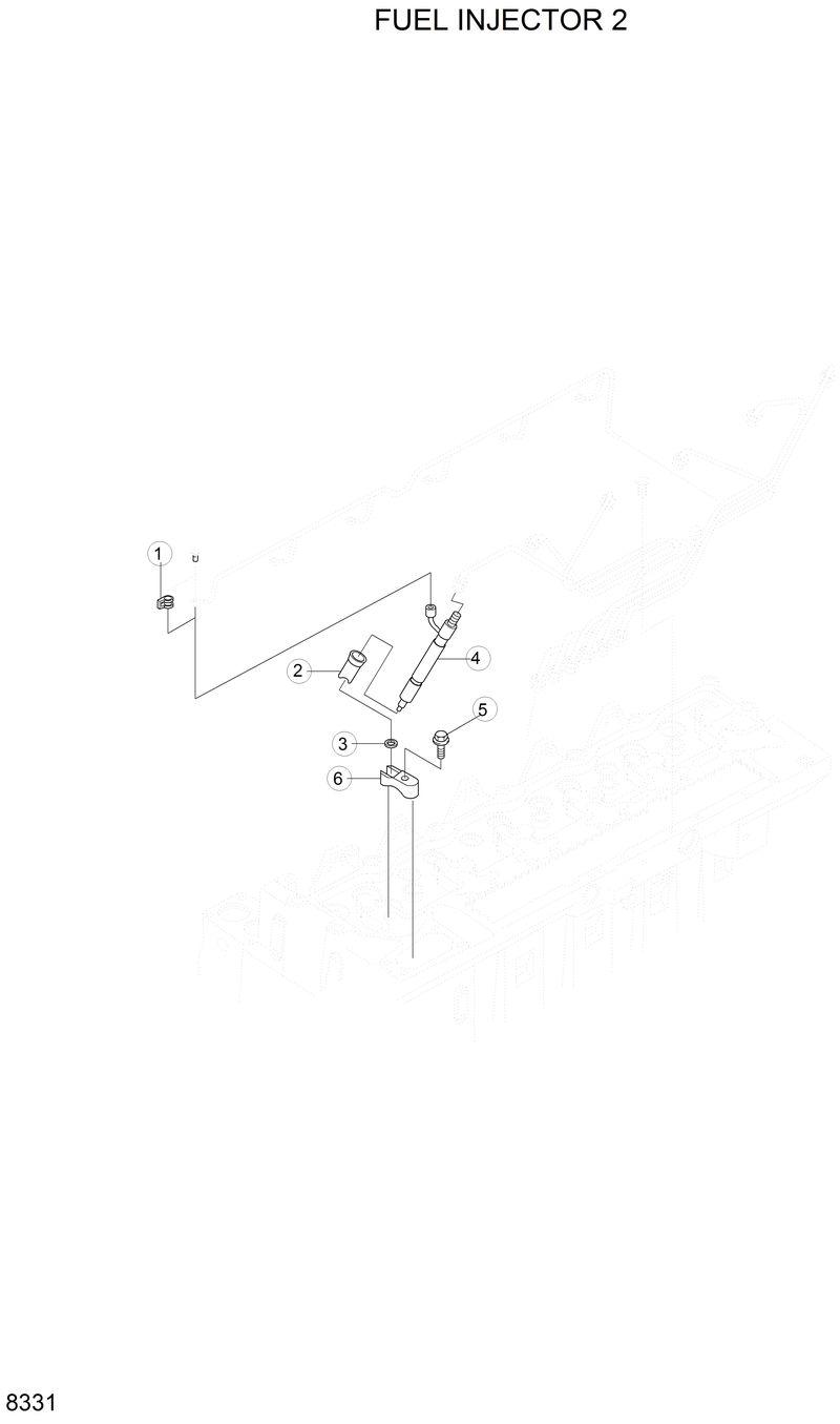 Схема запчастей Hyundai R280LC - FUEL INJECTOR 2 