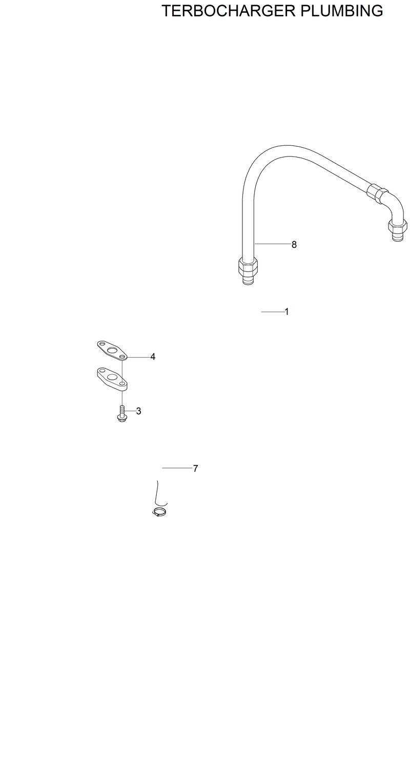 Схема запчастей Hyundai R280LC - TURBOCHARGER PLUMBING 