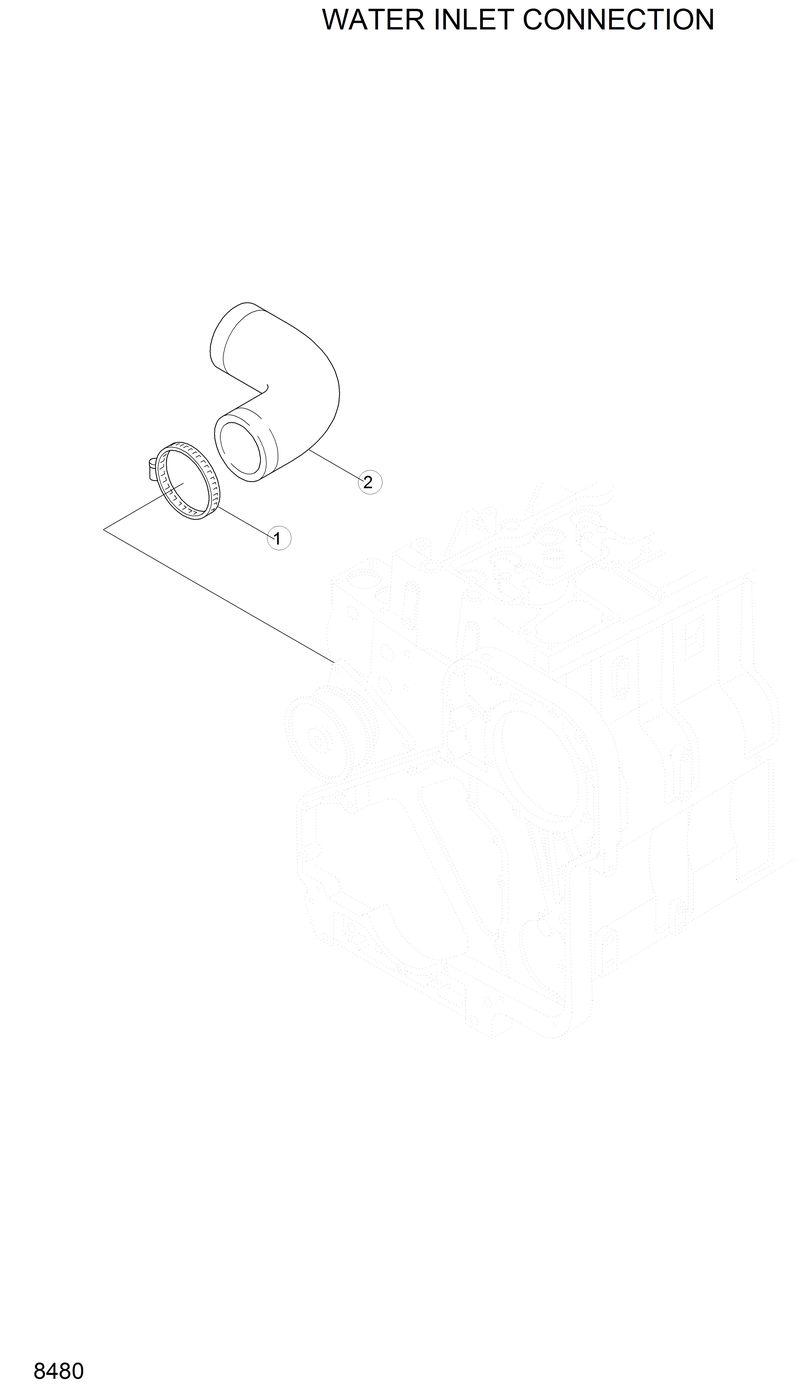 Схема запчастей Hyundai R280LC - WATER INLET CONNECTION 