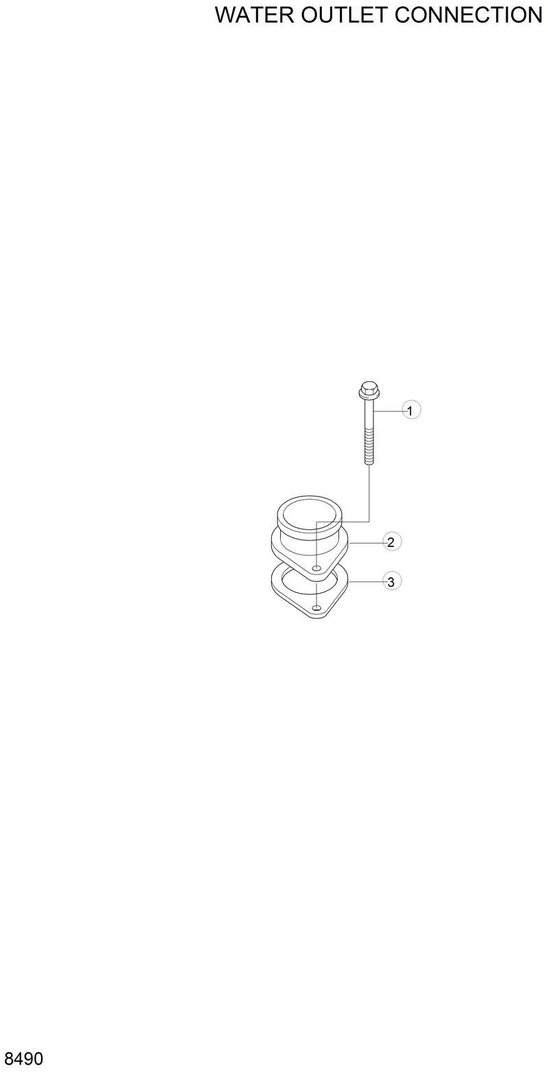 Схема запчастей Hyundai R280LC - WATER OUTLET CONNECTION 