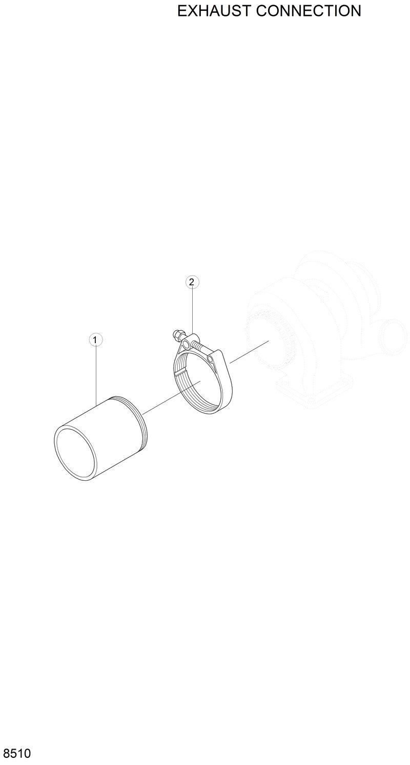 Схема запчастей Hyundai R280LC - EXHAUST CONNECTIONG 