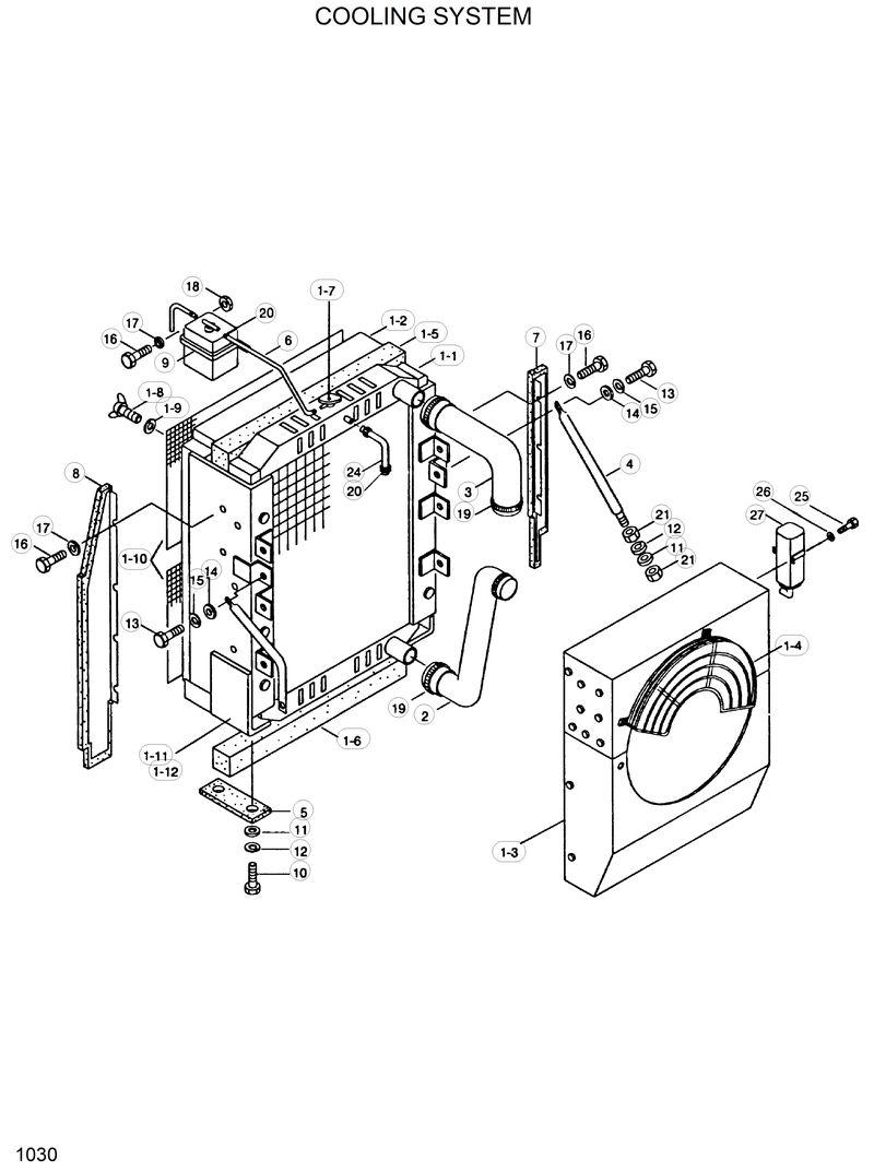 Схема запчастей Hyundai R290LC - COOLING SYSTEM 