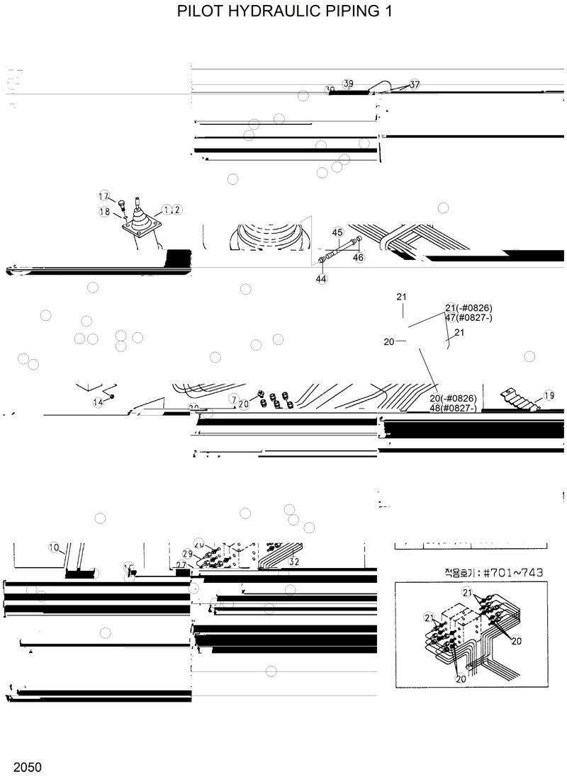 Схема запчастей Hyundai R290LC - PILOT HYDRAULIC PIPING 1 